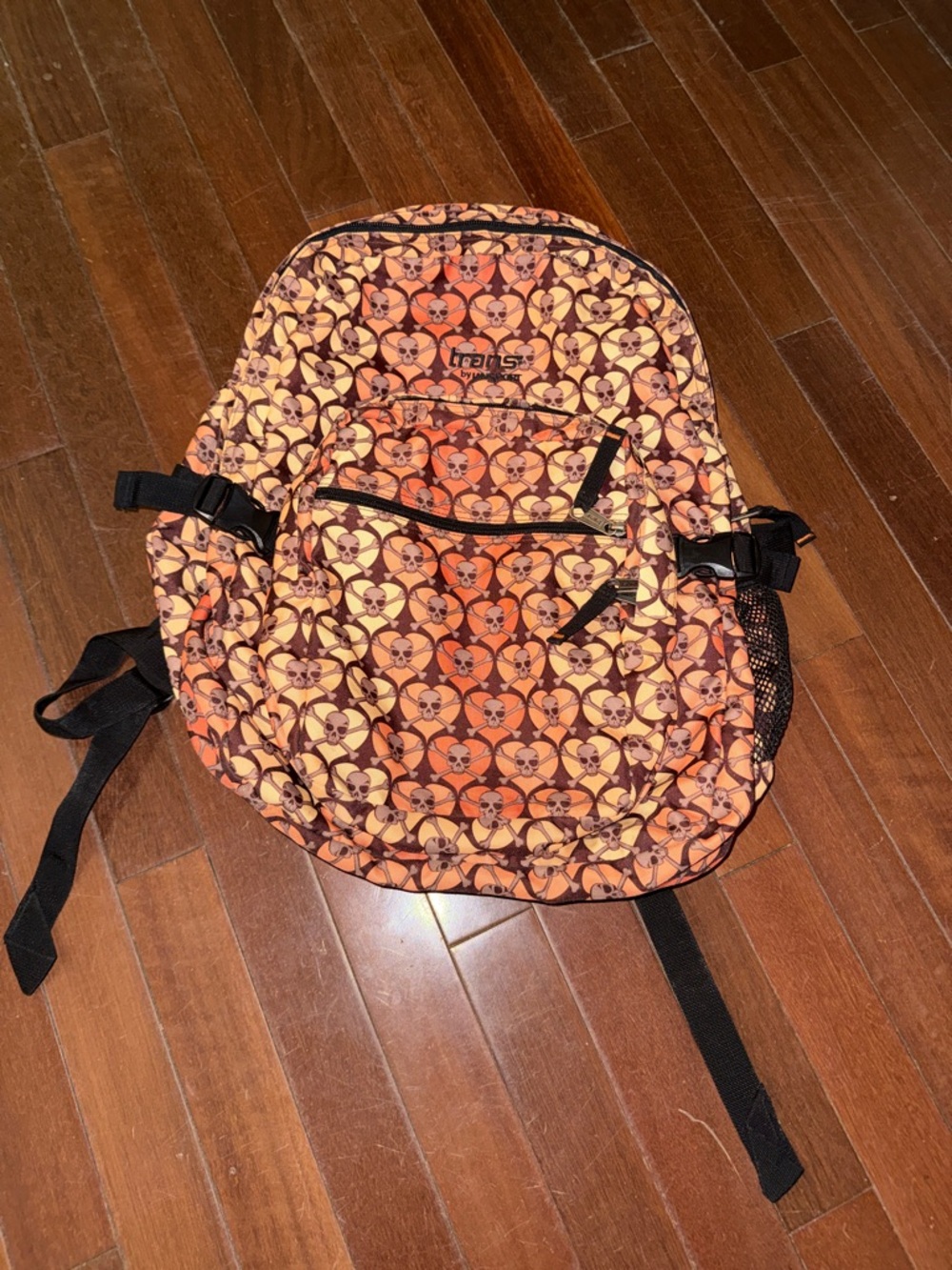 Jansport Orange and Yellow Skull Print Backpack - Picture 4 of 11